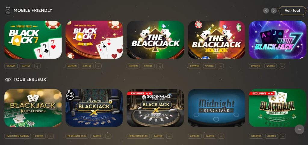 Golden Palace Casino blackjack